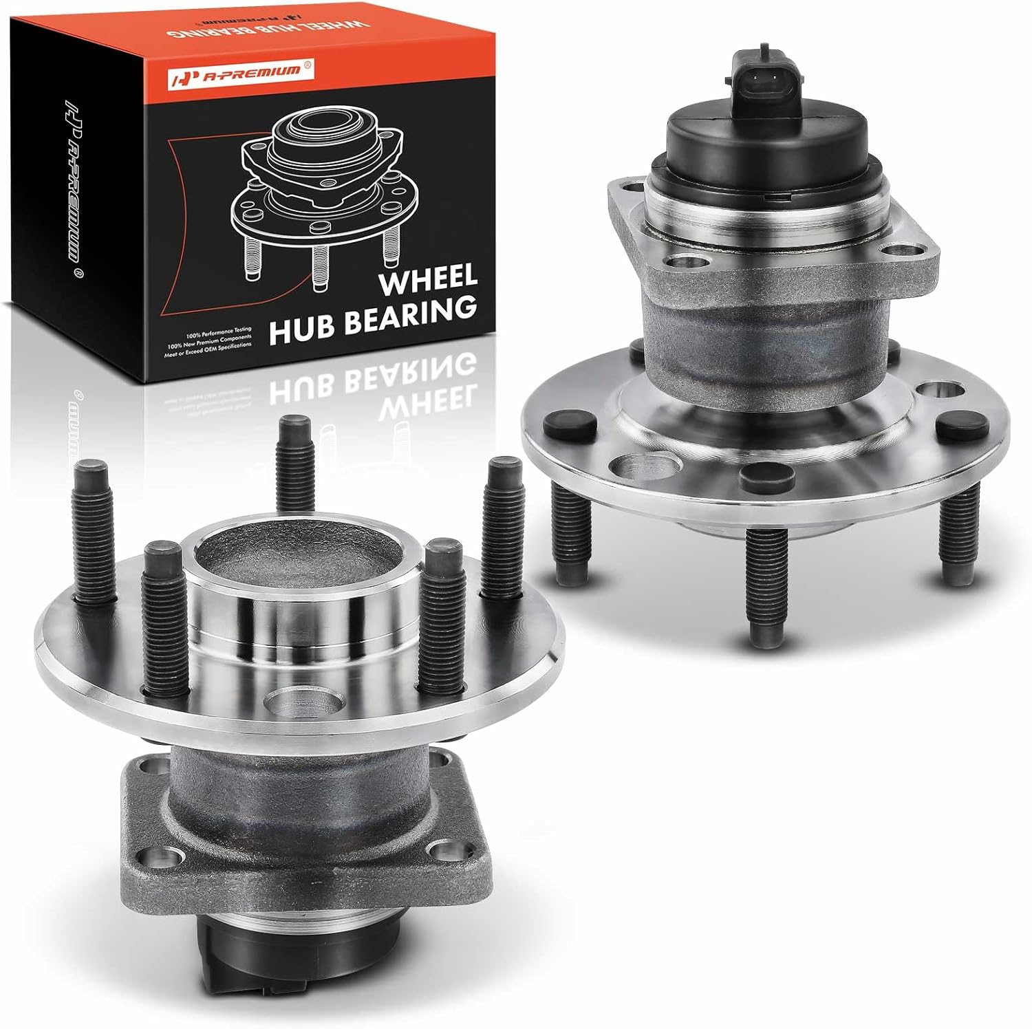 A-Premium 2 x Front Wheel Bearing and Hub Assembly with ABS & 5-Lug Compatible with Chevrolet Corvette 1991-1996