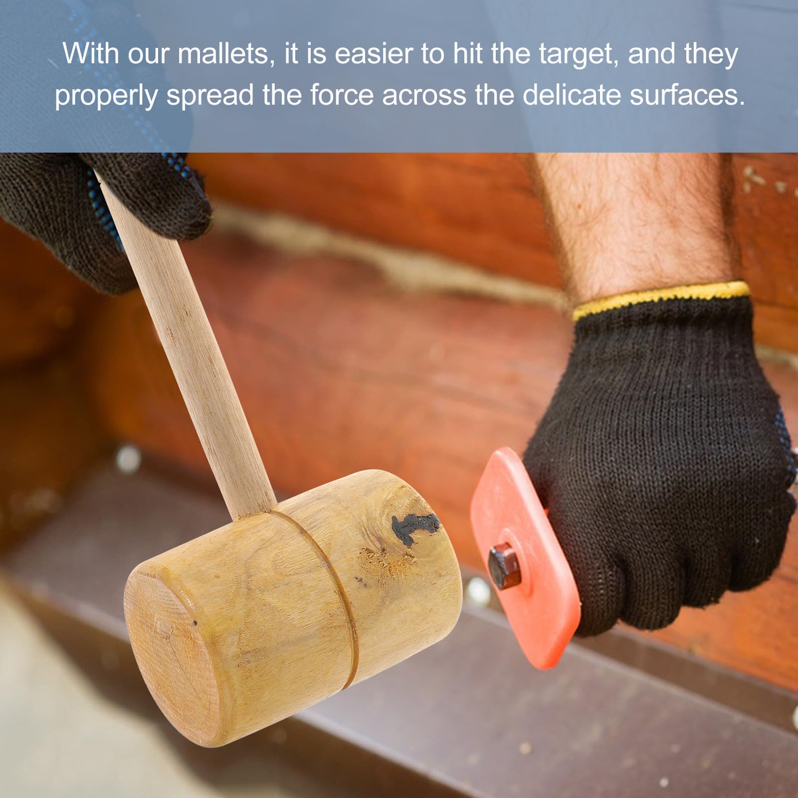 Marteau de Menuisier en Bois Khaki, Outil Manuel de Travail du Bois | Stabilité Renforcée, Résistance à Corrosion, Finition Anti-glisse, Format Compact pour Atelier