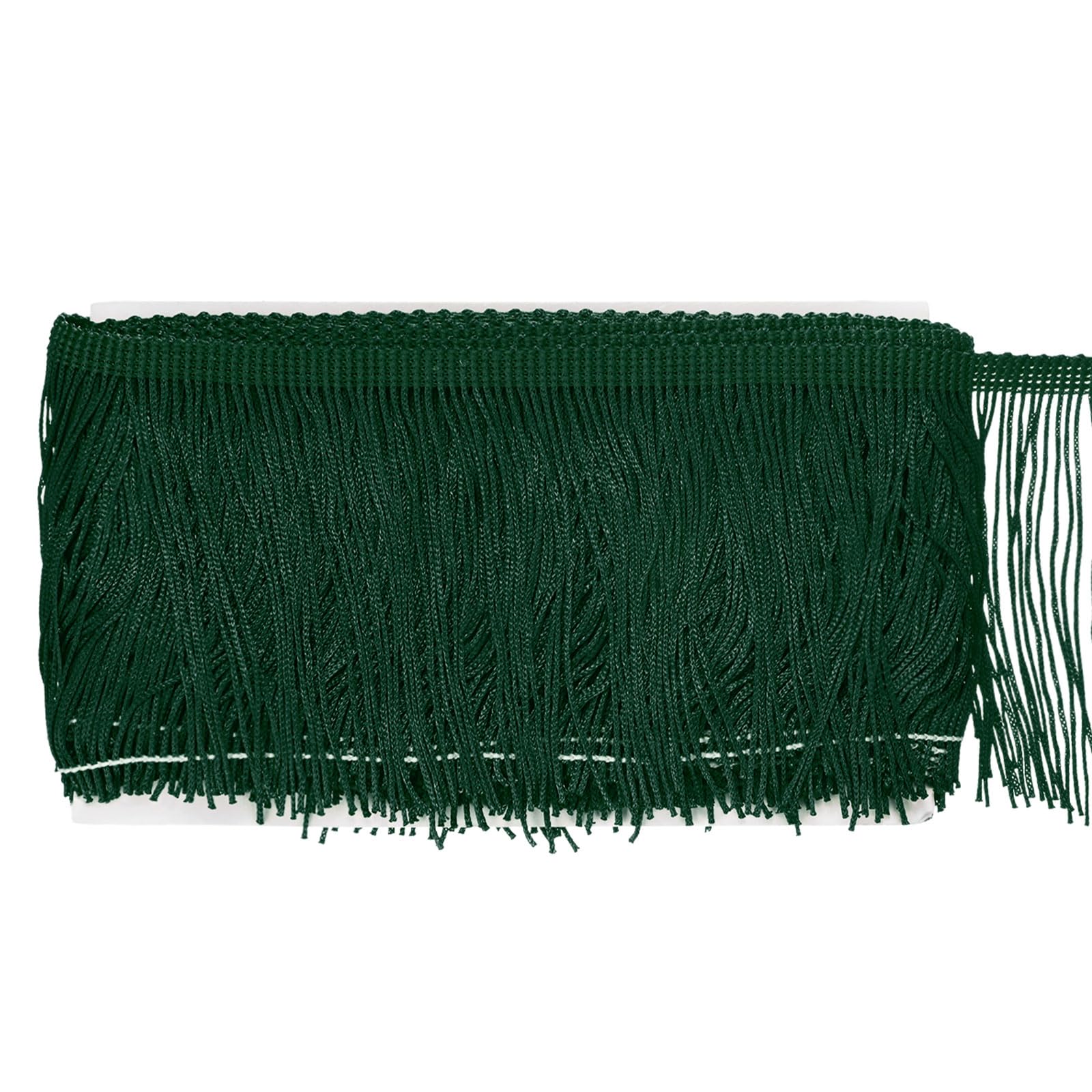 M METERXITY Chainette Fringe Trim, 5 Yards of 4" Polyester Braid Tassel Trim for DIY Crafts/Latin Dress/Lamp Shade Decoration/Wedding Dress/Sewing/Clothing Fringe Thread Yarn [Blackish Green]