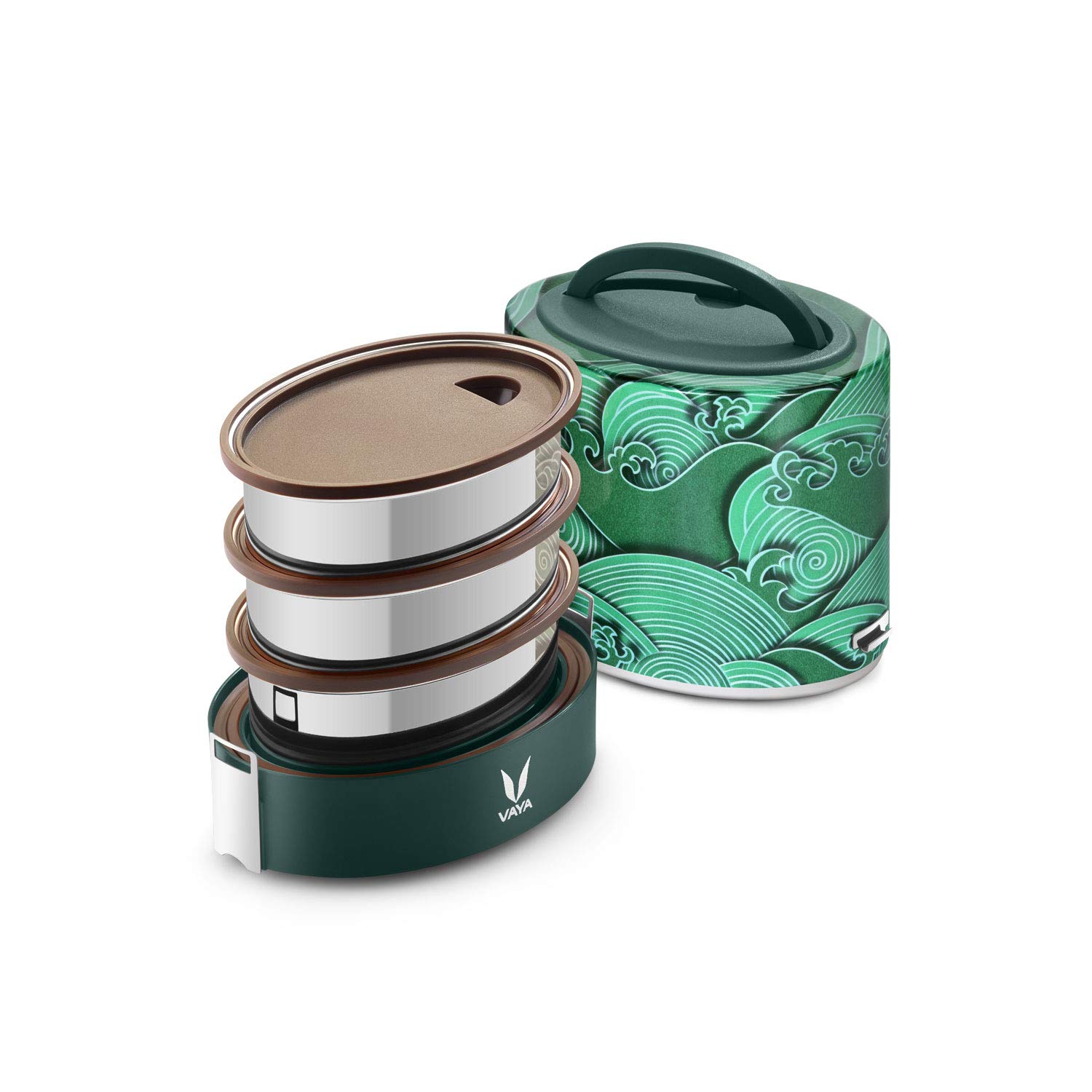 Vaya Tyffynpolished Stainless Steel Lunch Box Without Bagmat 1000