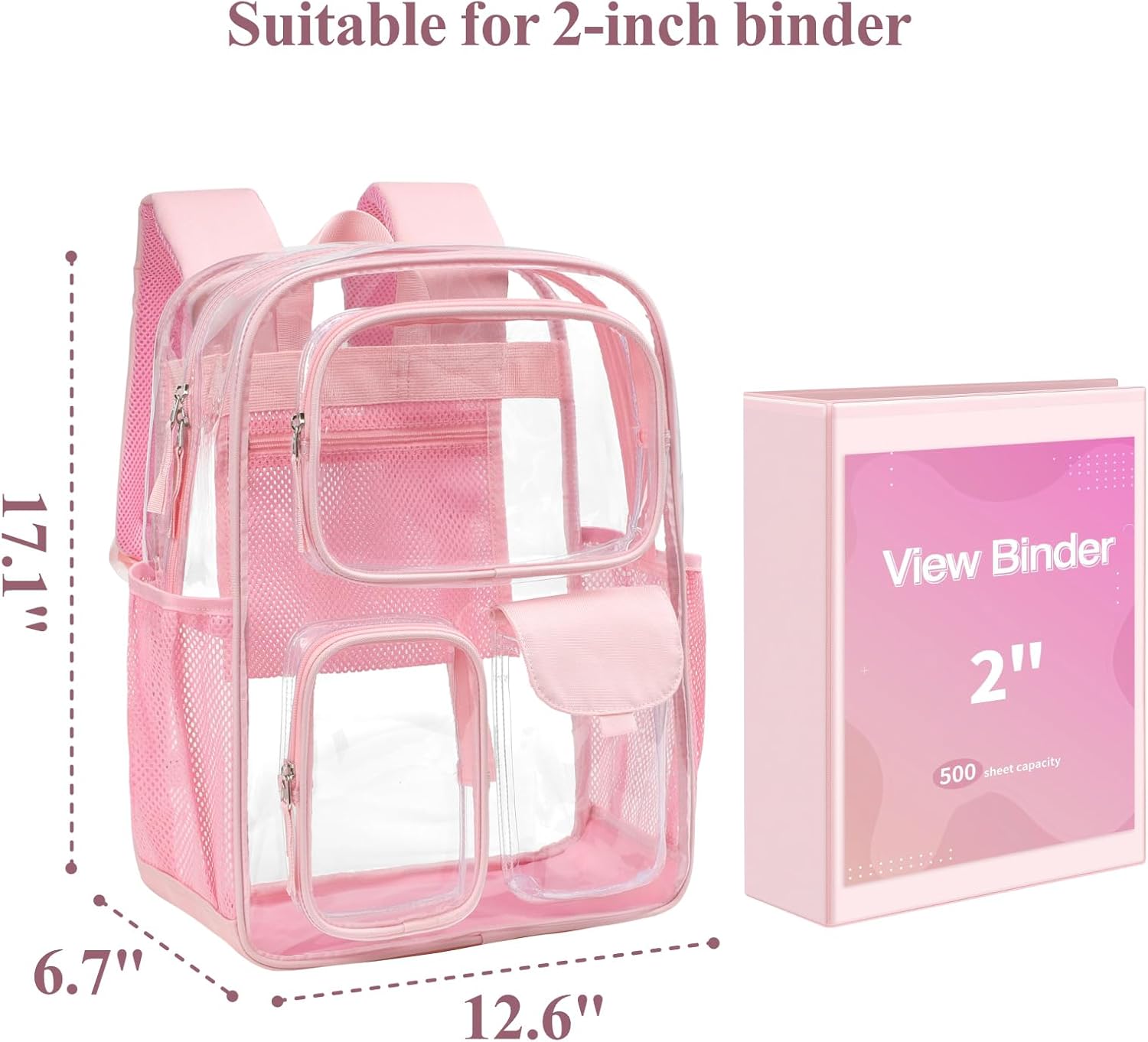 PACKISM Clear Backpack for School - 17 Inch Large Heavy Duty Clear Bookbag 3 Front Pockets for Boys Girls Students (Age 12+) - Image 3