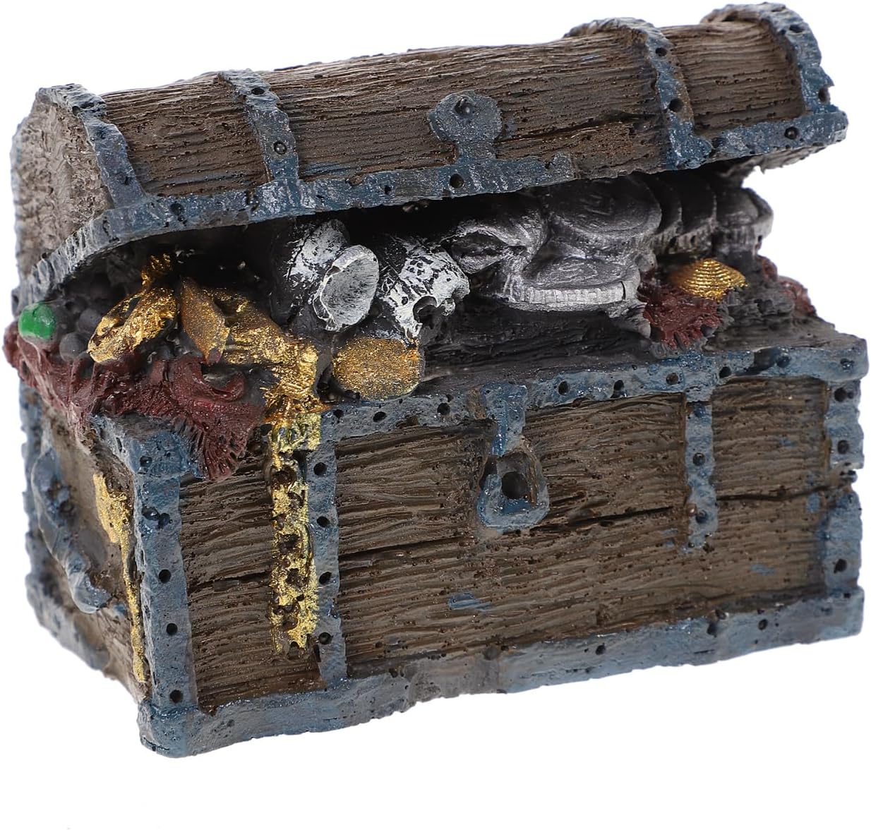 balacoo Aquarium Treasure Chest Fish Tank Ornament 4.7X2.8X3.5 Inch Resin Underwater Decorative Accessory Lightweight for Home Office Aquarium Decor