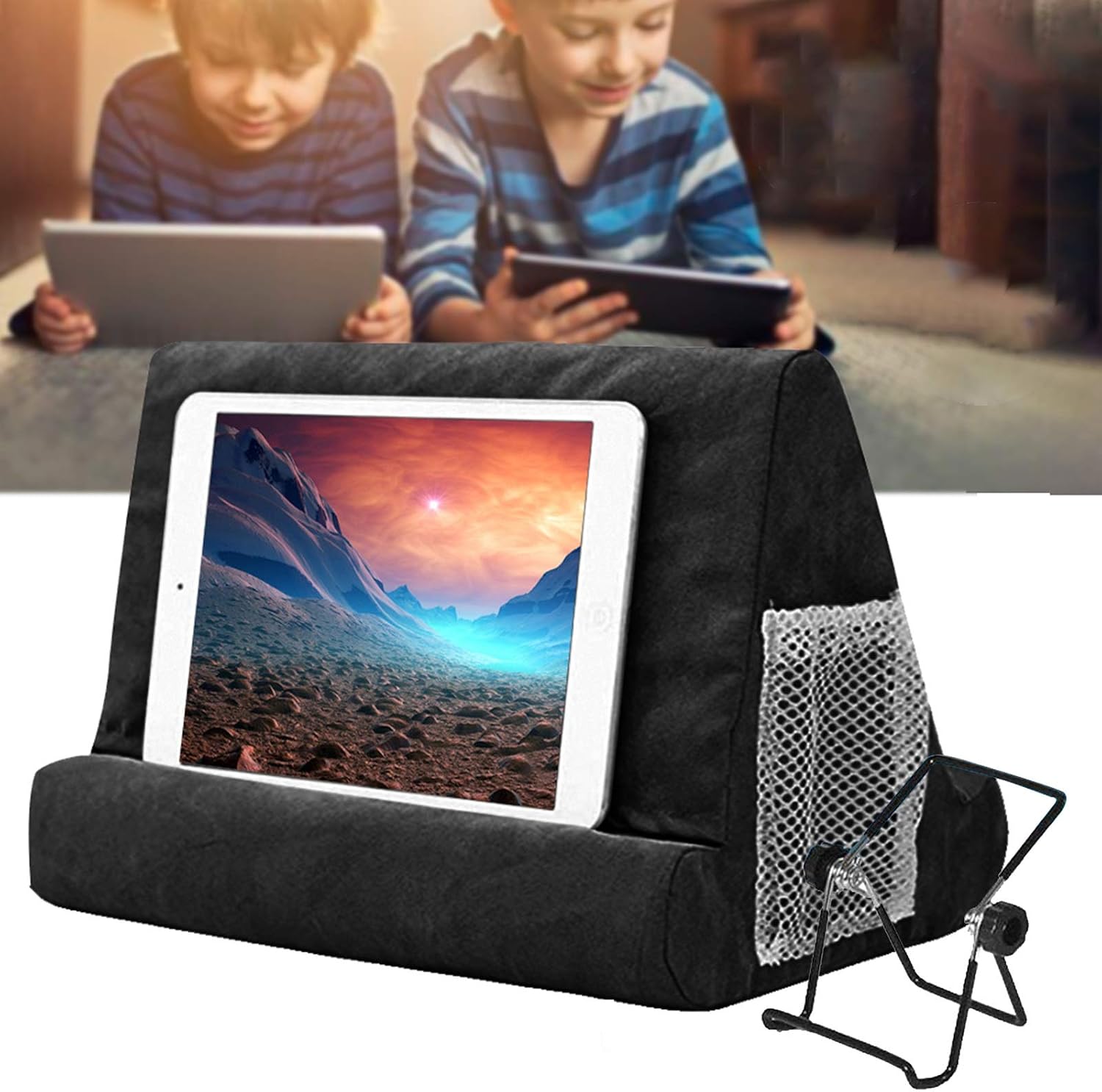 Soft Pillow for ipads, Yoruii Multi-angle Phone Pillow Lap Stand, Universal ipad Tablet Reading Stand Pillow Holder for ipads, Tablets, EReaders, Smartphones, Books, Magazine