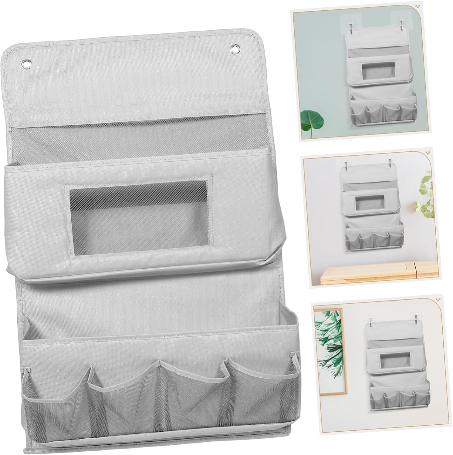 Door Storage Bag Hanging Closet Organizer for Items Wall Storage Pouch Multi-functional Gray