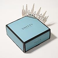 Vista 41 de SWEETV Tiaras y coronas para mujer, tiara de boda de cristal para novia, corona plateada de metal, accesorios de fiesta de disfraces