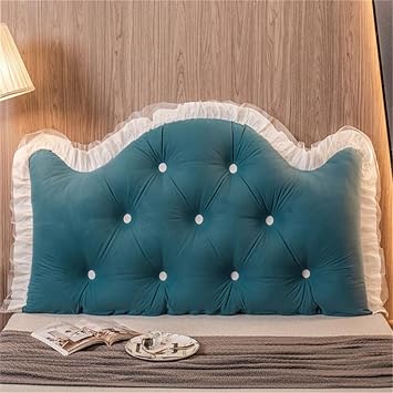 Large Bolster Headboard Backrest Positioning Support Reading Wedge Pillow Headboard Cushion for Twin Full Queen King Day Bed Bunk Bed Removable Cover Full Size,Blue,47"/120cmFull