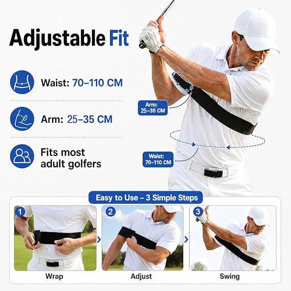 Golf Training Aid Arm Band, Adjustable Golf Swing Trainer for Men & Women