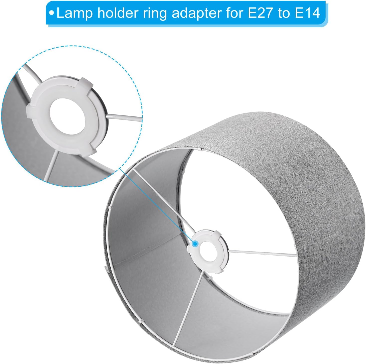 PATIKIL E27 to E14 Lamp Shade Reducing Ring, 5 Pack Lampshade Adapter Ring Converter Reducer Fitting Light Fixtures Replacement, Translucent
