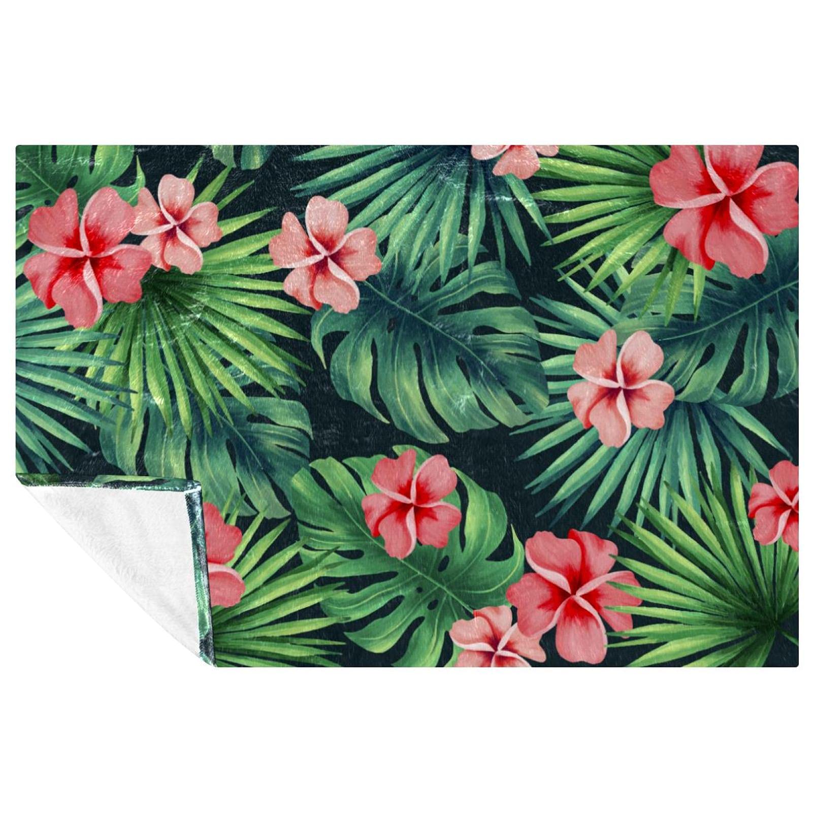 Couverture douce vert tropical pour canapé et lit 150x100 cm