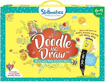 Skillmatics Educational Game Doodle and Draw | Reusable Activity Mats with 2 Dry Erase Markers | Gifts & Creative Learning for Ages 6-9