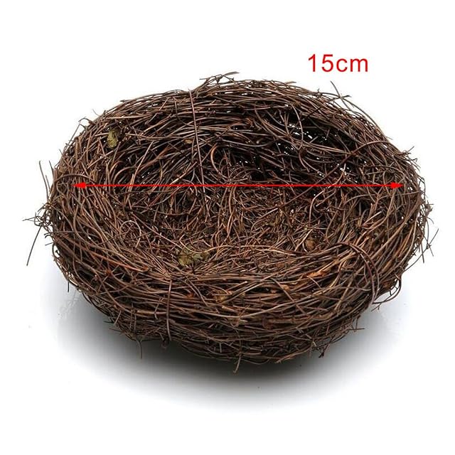 Foto 8 de 8 de Nido de pájaros hecho a mano para casa, naturaleza, alféizar para decoración navideña, 15 cm