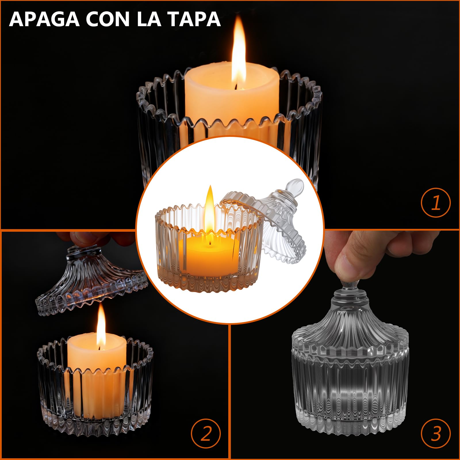 16 portavelas de té, portavelas de cristal con tapa, tarros pequeños transparentes, mini portavelas, decoración del hogar y boda, fiesta de cumpleaños