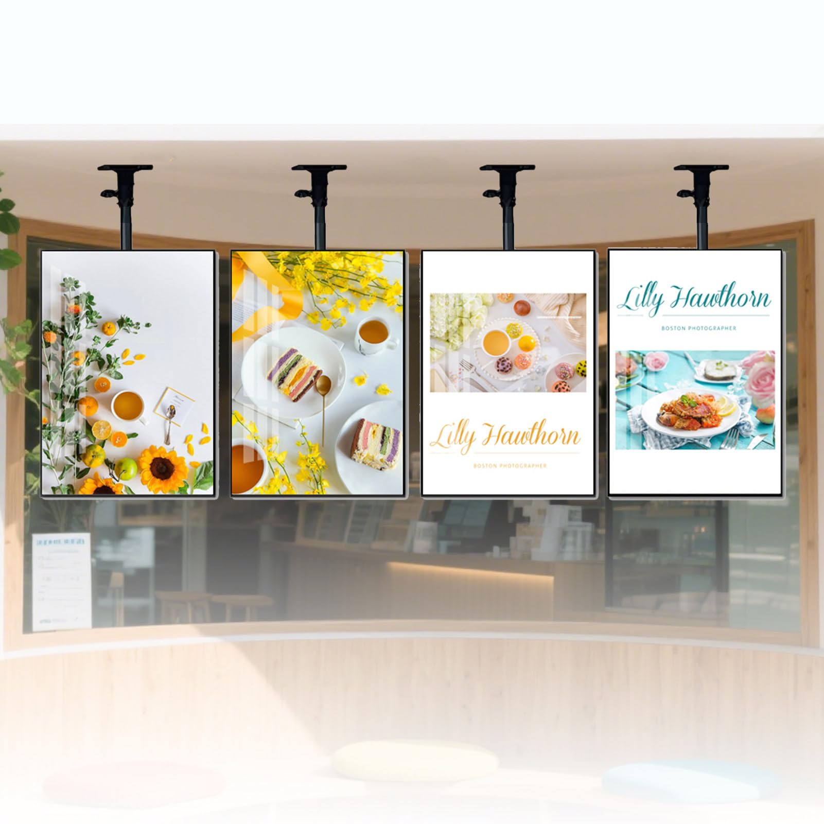 Wyświetlacz Led Do Wyświetlania Menu, Regulowany Kąt I Położenie, Oszczędzający Miejsce Ekran Do Reklamy W Restauracjach I Barach Szybkiej Obsługi, 4 Szt.,4pcs