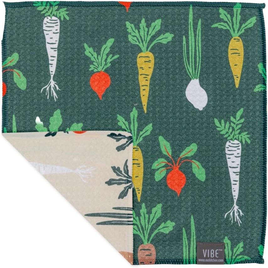 Vibe by MÜkitchen Premium Quick Dry Dual Sided Design Dish Cloths | 85% Recycled Materials | 10x10 | Set of 3 - Image 3
