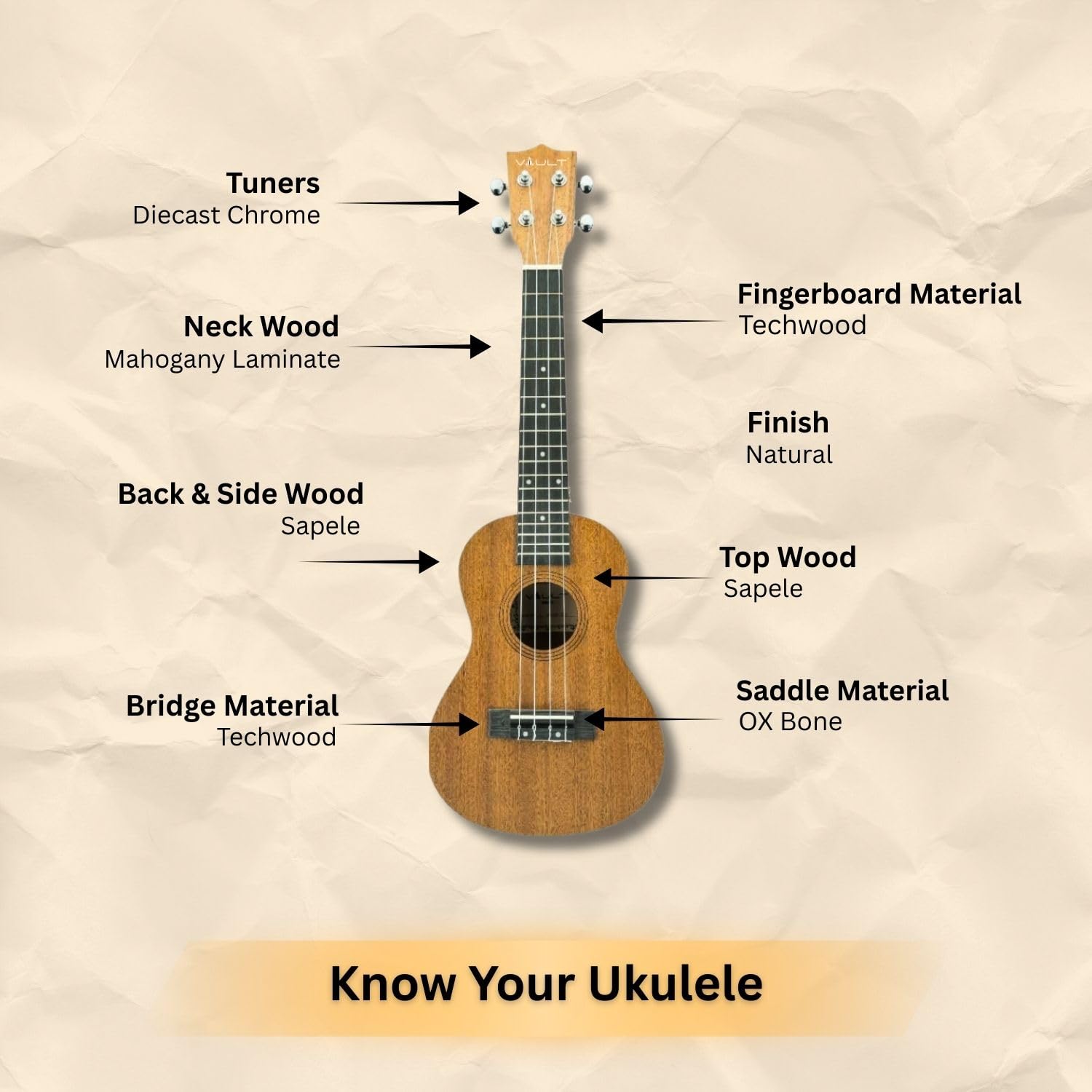 Basic Ukulele Layout Ukulele Labeled Diagram