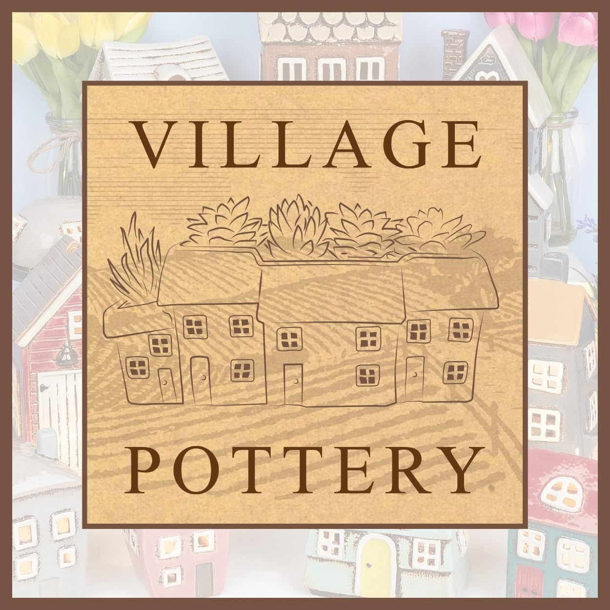 Shudehill Giftware Village Pottery Ceramic Tealight Holder Pretty Garden Floral House Pastel Collection (Dark Grey House) - Image 4