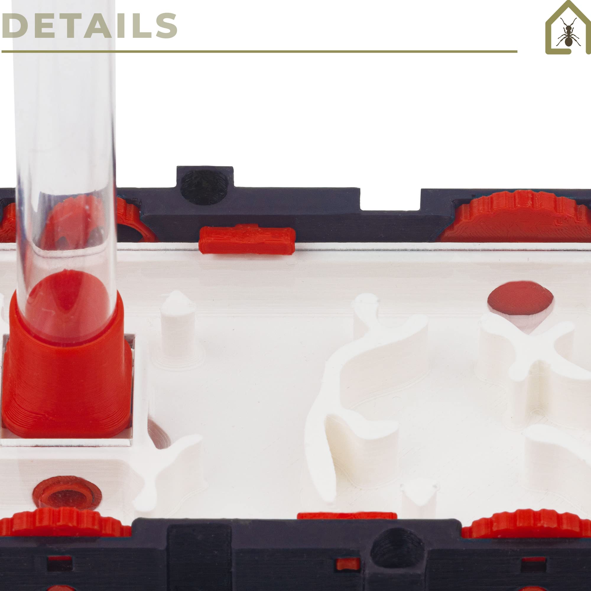 Anthouse.es - Hormigueros Modulares 3D - Modelo QBIK Duo - Terrario Ampliable para Colonias de Hormigas Medianas - Hormiguero 3D con Sala de Forrajeo - 6,78x12,78x5 cm