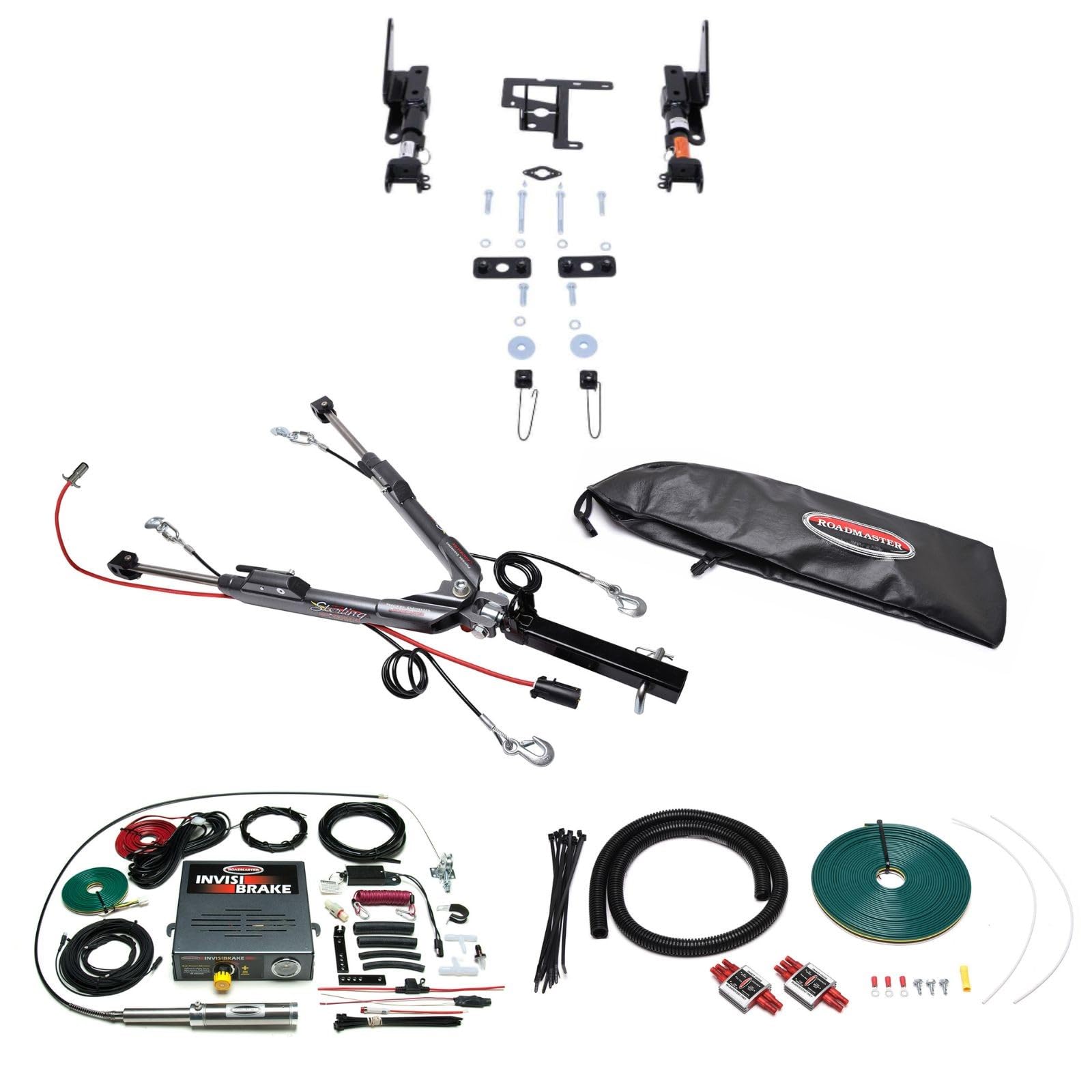 TrendsAuto Roadmaster Sterling All-Terrain Tow Bar and Baseplate Combo with Wiring Kit & Invisibrake System fits 2021 2023 F150 Pickup with Incadescent Taillights | Includes TrendsAuto Decal