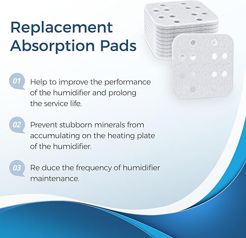 Miniatura 5 de Paquete de 20 almohadillas de absorción, filtros de repuesto para humidificador compatibles con LEVOIT LV600S, LV600HH, humidificador OasisMist450S,