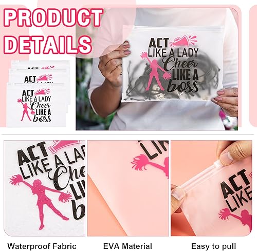 Miniatura 5 de EllaYIDOI 122 piezas de regalos de animadora, 24 pulseras de animación, 24 llaveros de animación, 24 cremalleras, bolsa de maquillaje portátil para