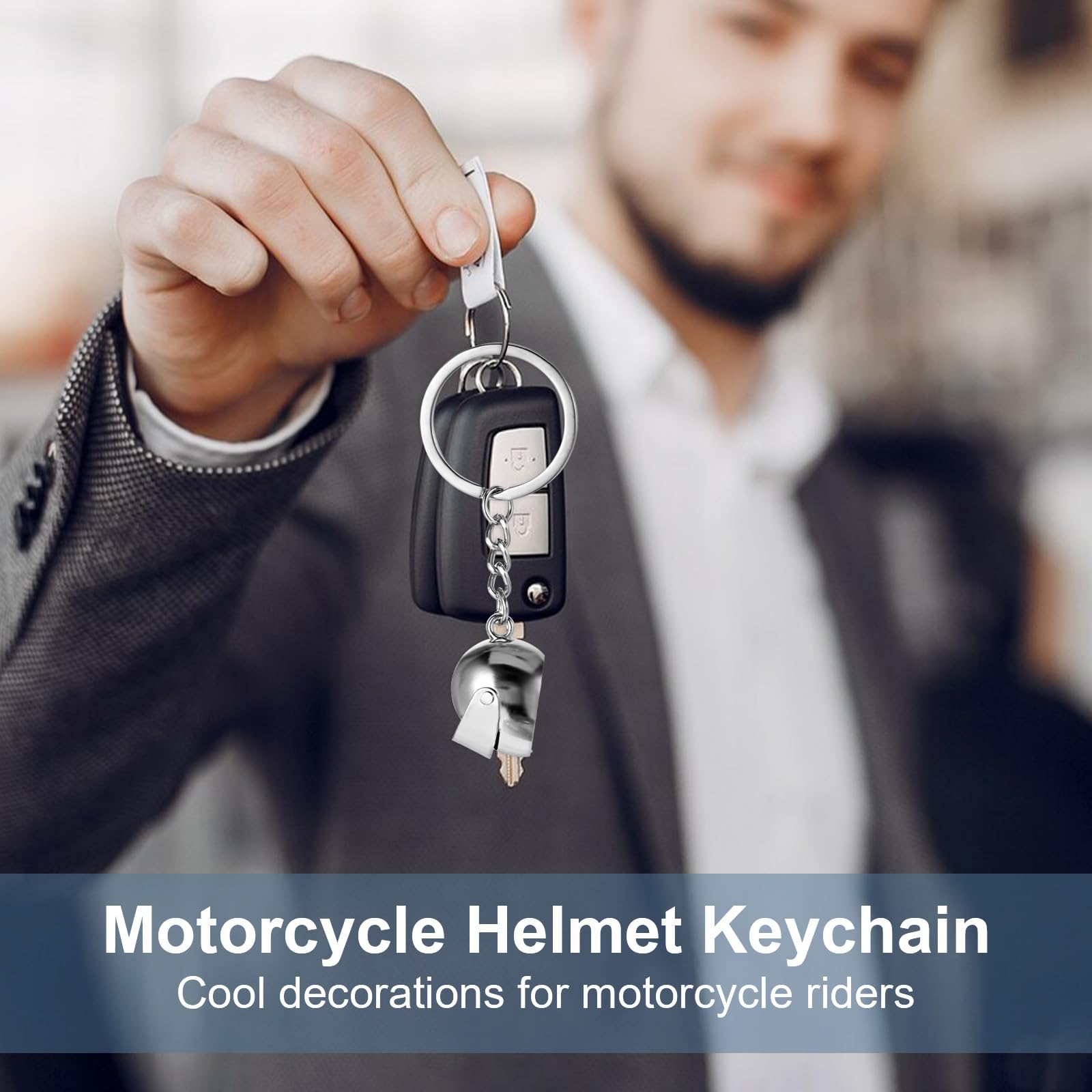 2PCS Motorcycle & Motorcycle Helmet Keychain, Motorbike Keyring Motorcycles Gift Metal Car Keychain Pendant Decoration Idea Biker Gift Keychains Pendant — view 5