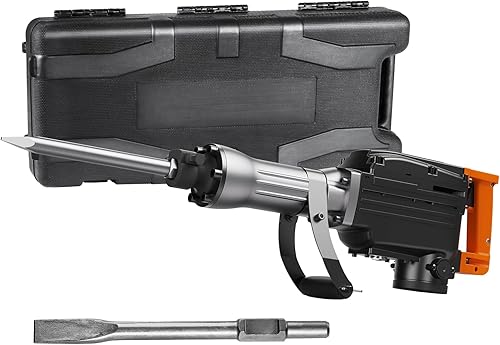 VEVOR Demolition Jack Hammer, MAX 2200W martillo eléctrico resistente, 1350 BPM interruptor de hormigón 2 piezas cinceles bits astillado con funda,