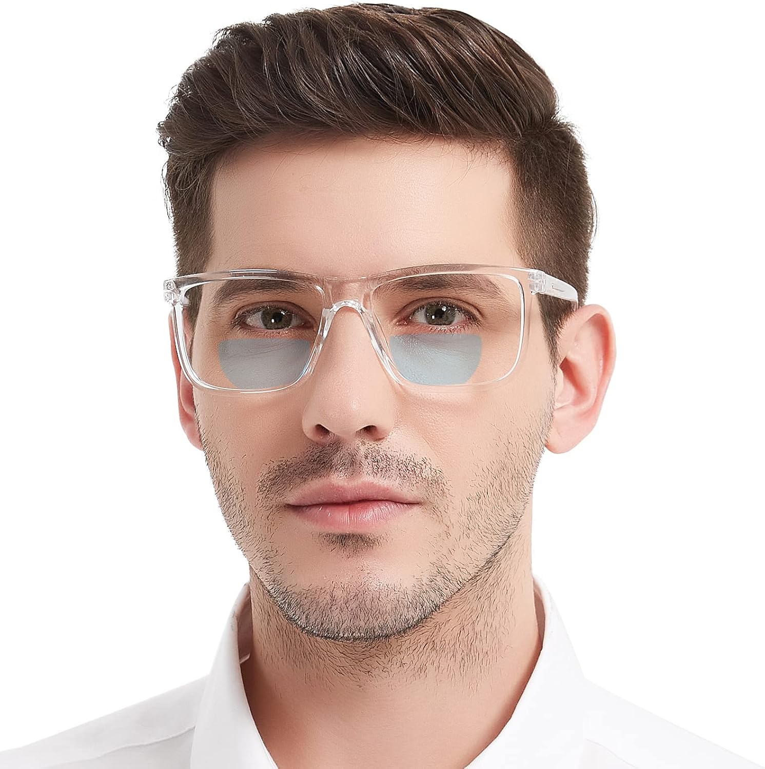 MARE AZZURO Oversized Bifocal Reading Glasses Men Blue Light Blocking Readers 1.0 1.25 1.5 1.75 2.0 2.25 2.5 2.75 3.0 3.5