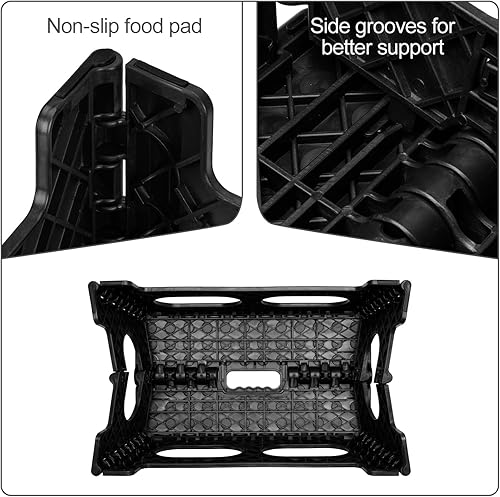 Miniatura 2 de ACSTEP Taburete plegable de 15 pulgadas, extra ancho, 9 pulgadas de altura, resistente, más seguro y cómodo, antideslizante, plegable para niños y