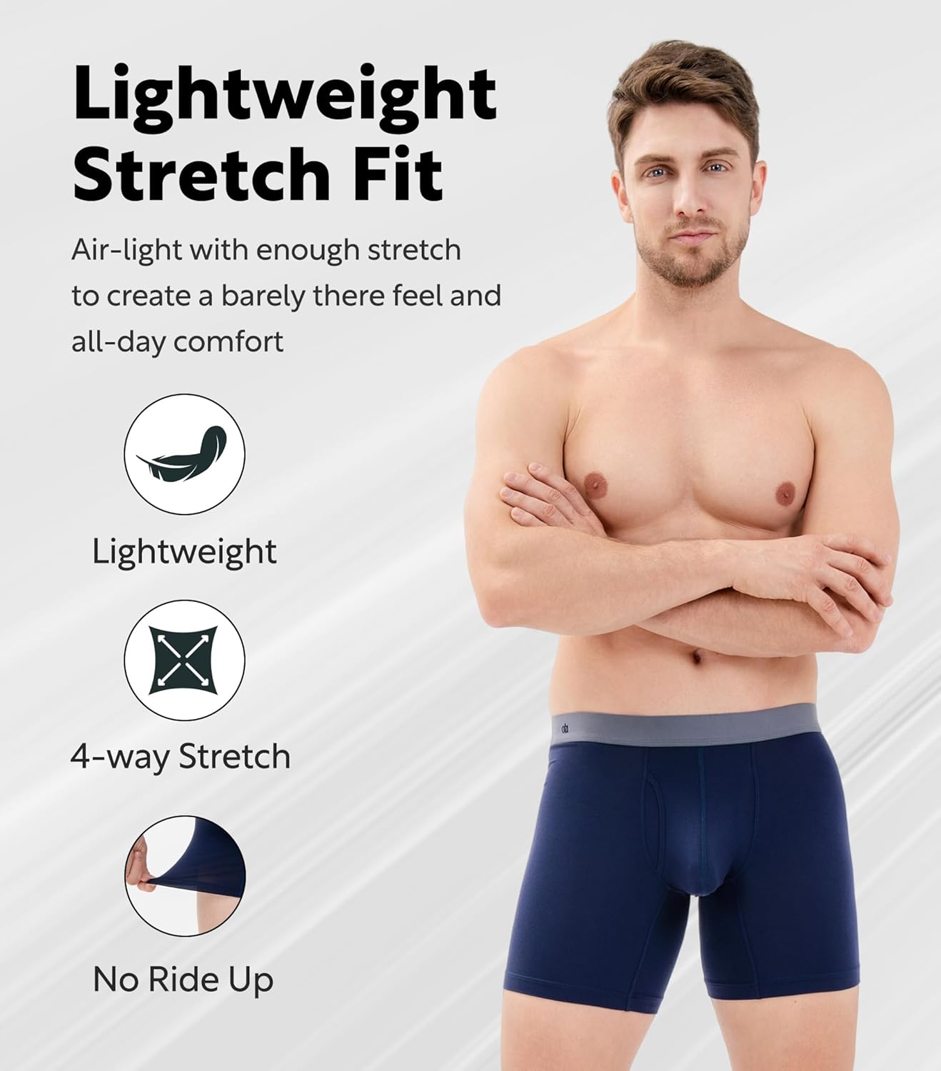 DAVID ARCHY Mens Boxer Briefs Rayon Made From Bamboo Breathable Soft Underwear Support Pouch Underwear for Men 4 Pack - Image 5