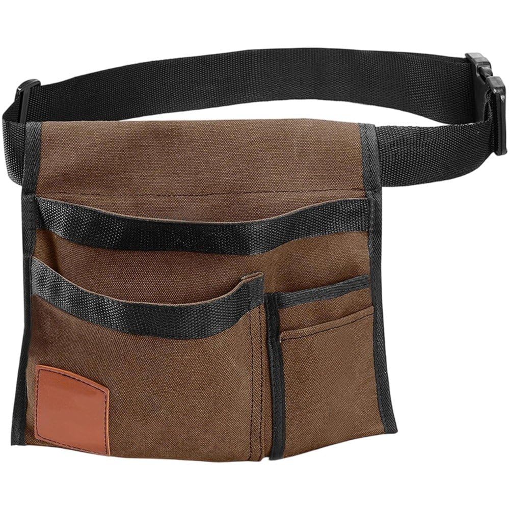 Hrippy Canvas Garden Tool Belt Pouch, Multi Pocket Adjustable Waist Pouch for Outdoor Gardening and Tool Storage Use