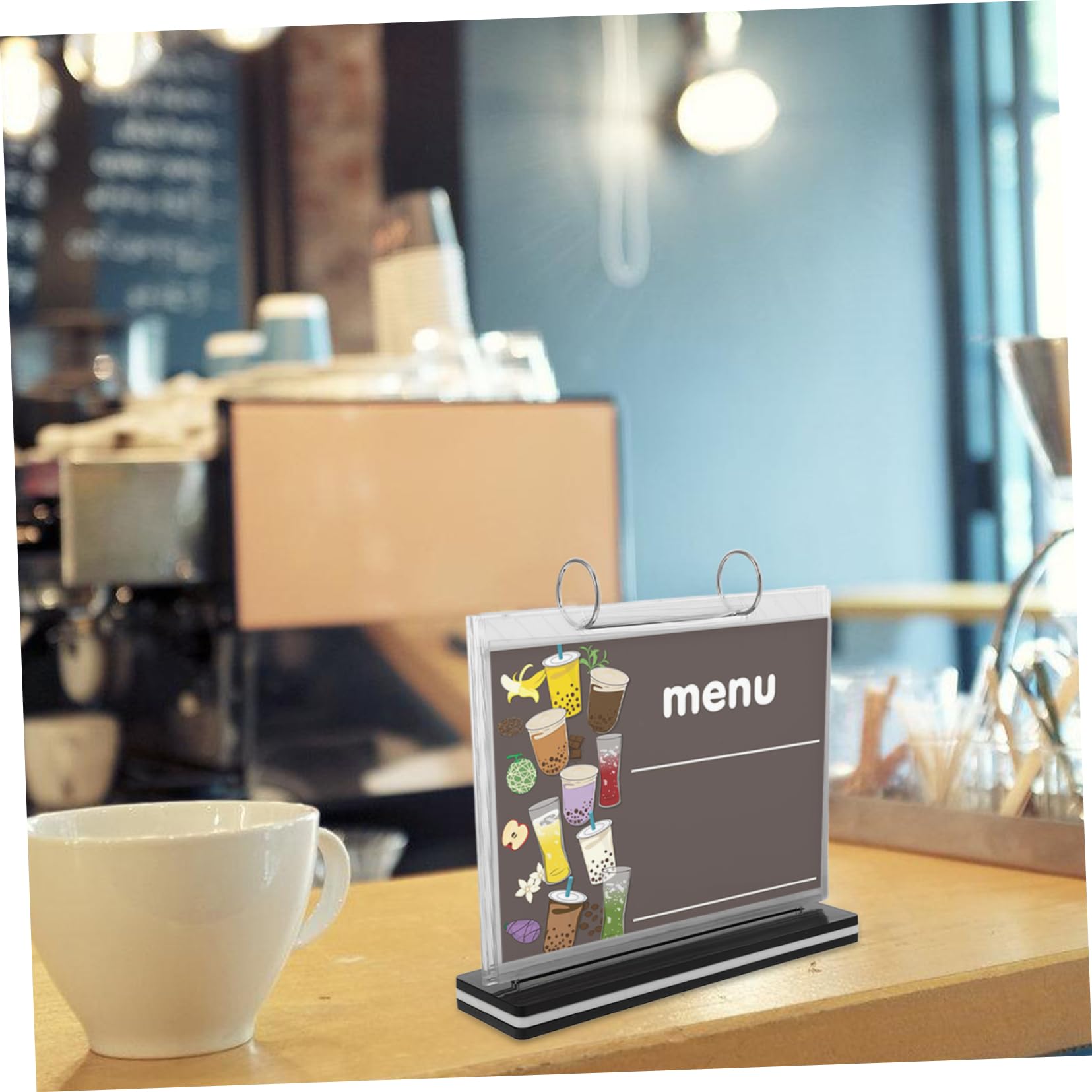 Expositor De Menús Para Restaurantes Portamenús Comerciales De Escritorio Soporte Para Letreros Expositor Publicitario Para Uso Cafeterías y Bares Material Resistente Diseño Modern