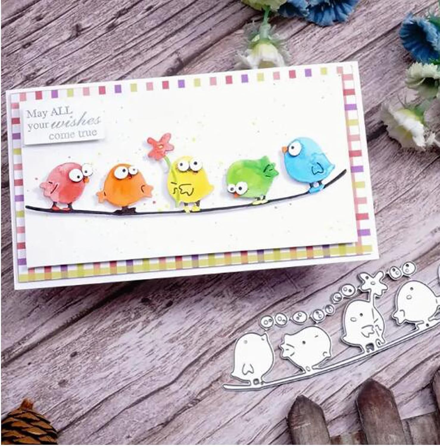 6pcs Birds On The Ware Metal Die Cuts,Spring Tree Bird Cutting Dies Cut Stencils DIY Scrapbooking Decorative Embossing Paper Party Wedding Card Making