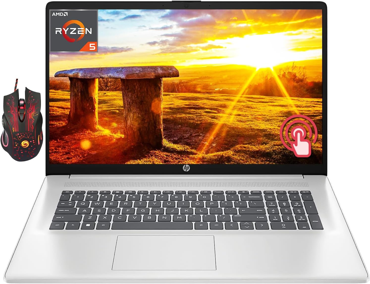 HP 17.3″ Touchscreen Laptop for Business, Brightview HD+ Display, AMD Ryzen 5 7530U (6-Core) Processor(Beats i7-1165G7), 16GB RAM, 1TB SSD, Full-Size Keyboard, Wi-Fi 6, HDMI, Windows 11 Pro HP 17.3″ Touchscreen Laptop for Business, Brightview HD+ Display, AMD Ryzen 5 7530U (6-Core) Processor(Beats i7-1165G7), 16GB RAM, 1TB SSD, Full-Size Keyboard, Wi-Fi 6, HDMI, Windows 11 Pro