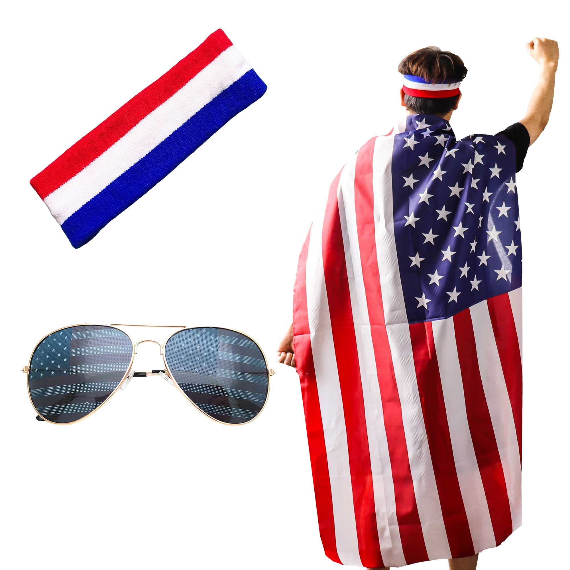 AlaixiuAmerican 4th of July Flag Costume Cape Suit, Statue of Liberty Costume