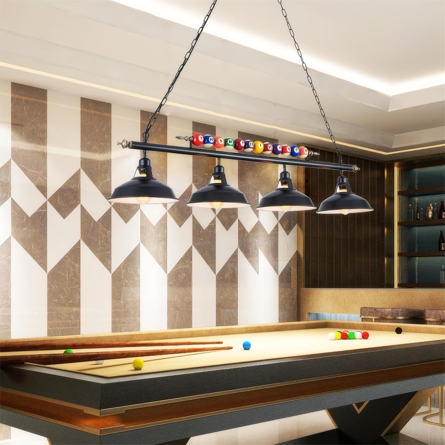 3-Light Billiard Pool Table Lights and 4-Light Billiard Pool Table Lights, Bundled Product