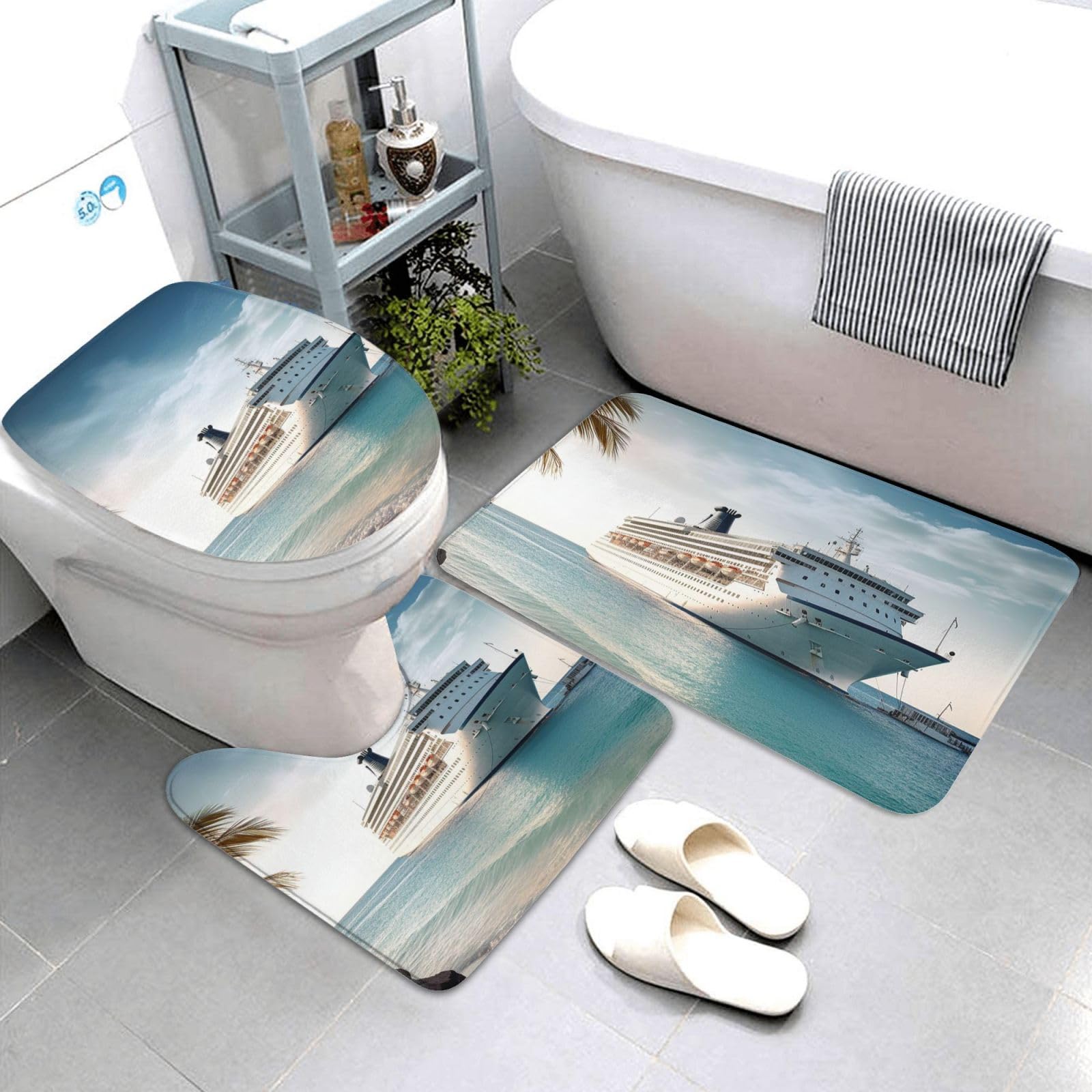 Tapis de bain super absorbant lot de 3 anti-dérapant pour douche
