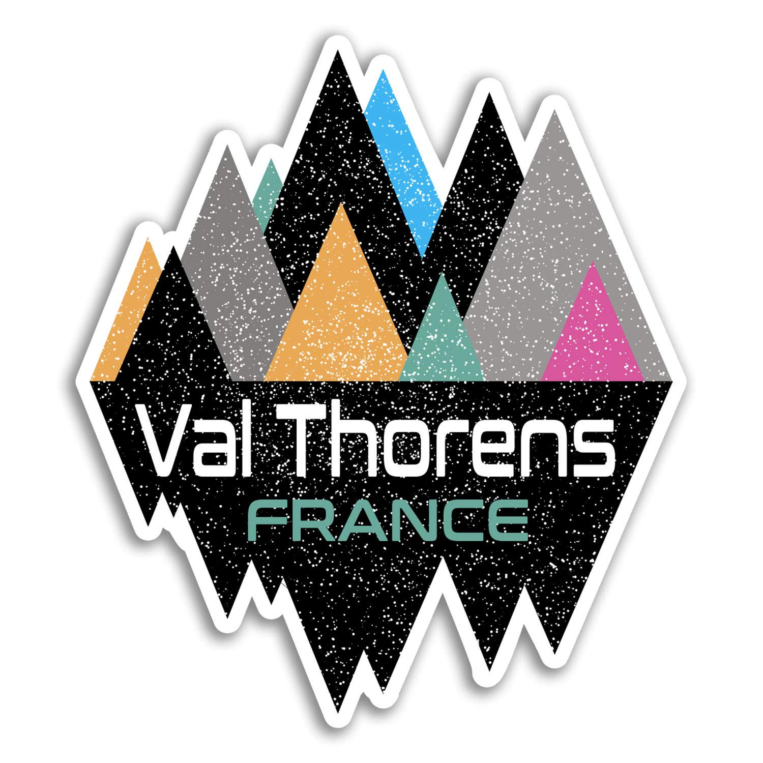 Destination Vinyl Ltd Multi 2 X 10Cm Val Thorens France Vinyl Stickers - Ski Sticker Laptop Luggage #18920 (10Cm Wide)