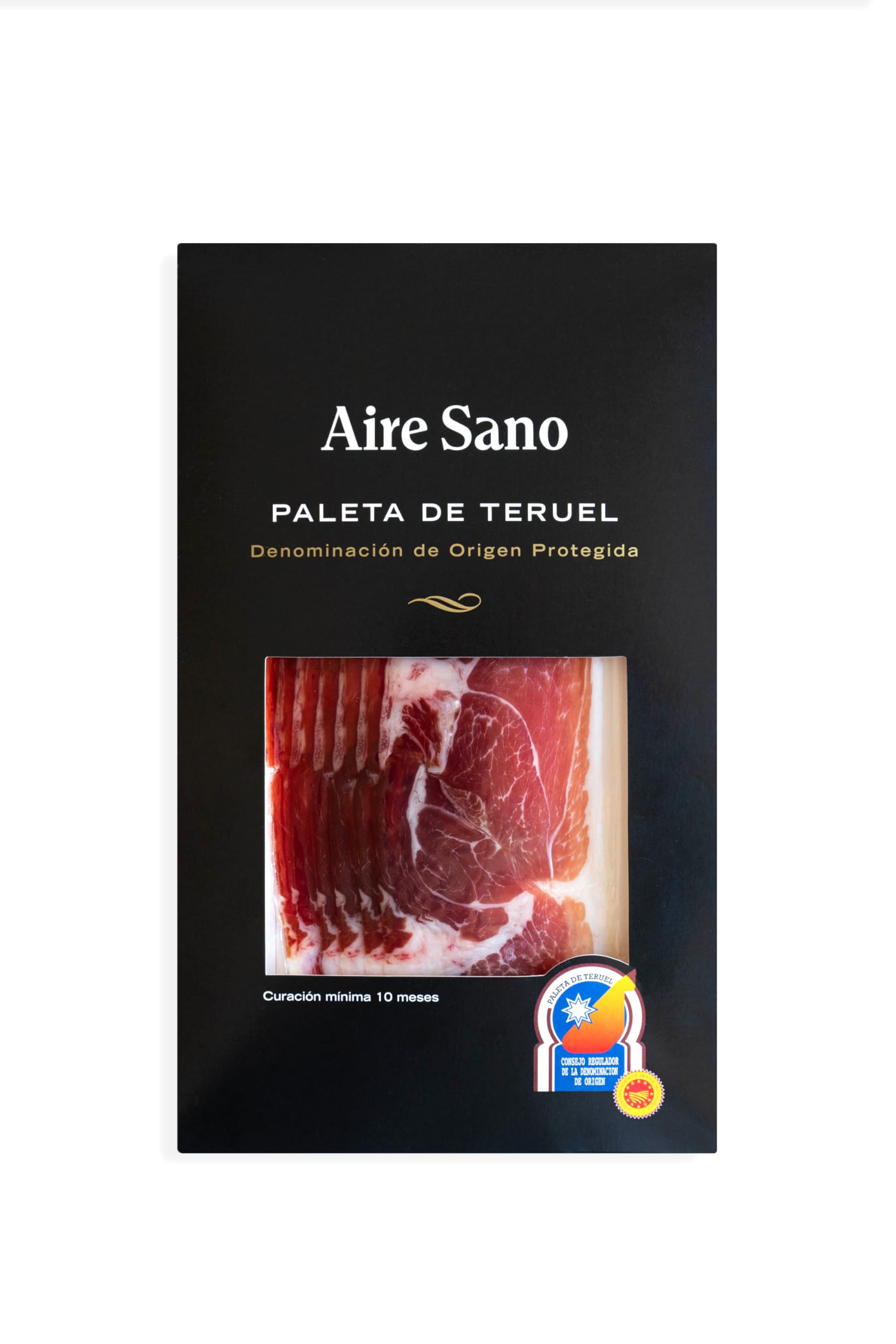 Aire Sano Gran Premier - Paleta de Teruel D.O.P. Loncheada - Jamón Serrano con Alto Contenído en Proteínas, Sin Gluten y Sin Lactosa - 9 a 11 Meses de Curación - 15 Uds de 80 Gr - Envasada al Vacío