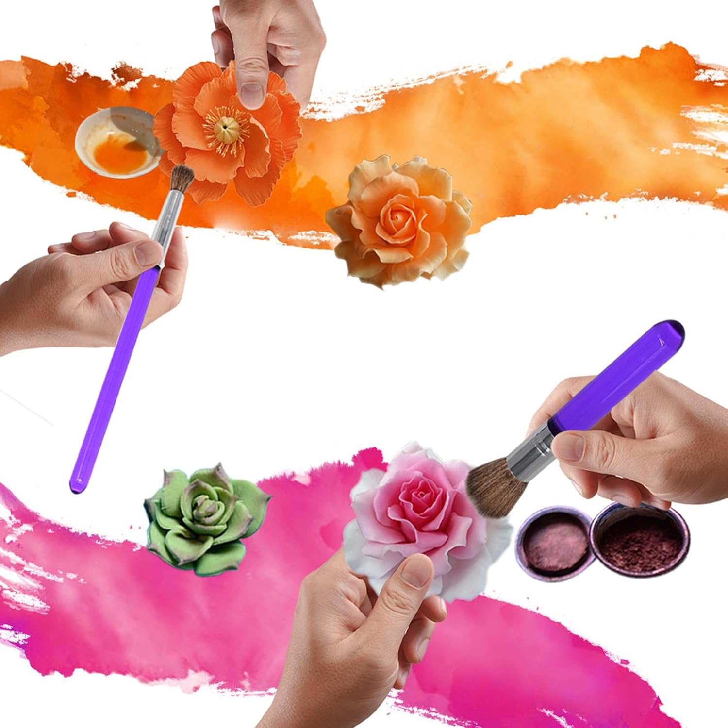 2-Piece Cake Baking Brushes Food Paint Brush Fondant Flower Cake Decorating Supplies Bakeware Kitchen