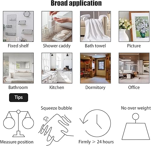Miniatura 5 de Gancho adhesivo de esquina para ducha, soporte multiusos de hierro soporte de cesta de baño adhesivo de pared, colgador de estante de almacenamiento