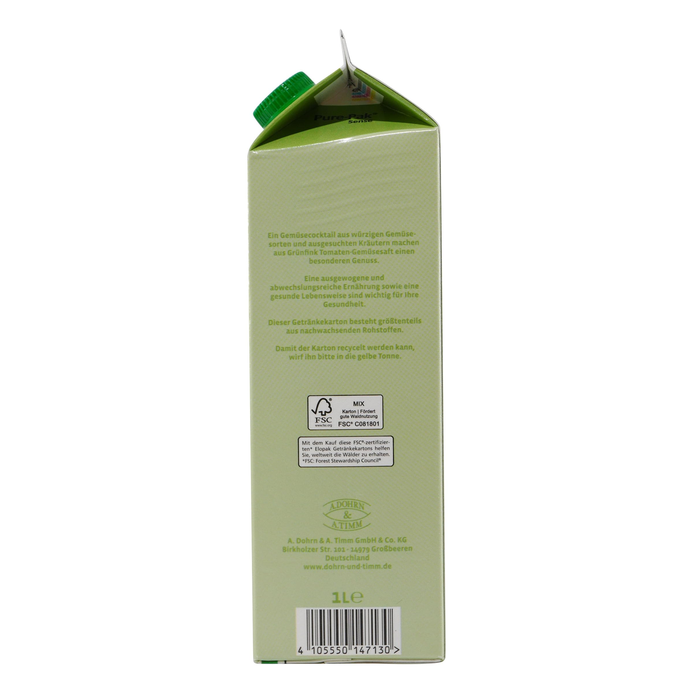 Grünfink Tomaten-Gemüsesaft, 8er Pack (8 x 1 l)
