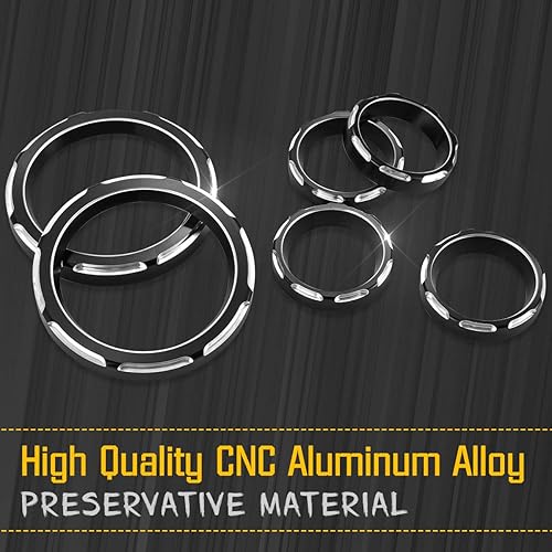 Miniatura 2 de KATUR Cubierta para velocímetro Electra Glide Gauge Cover Road King de 4 pulgadas, kit de bisel de ráfaga de calibre 2 pulgadas, compatible con