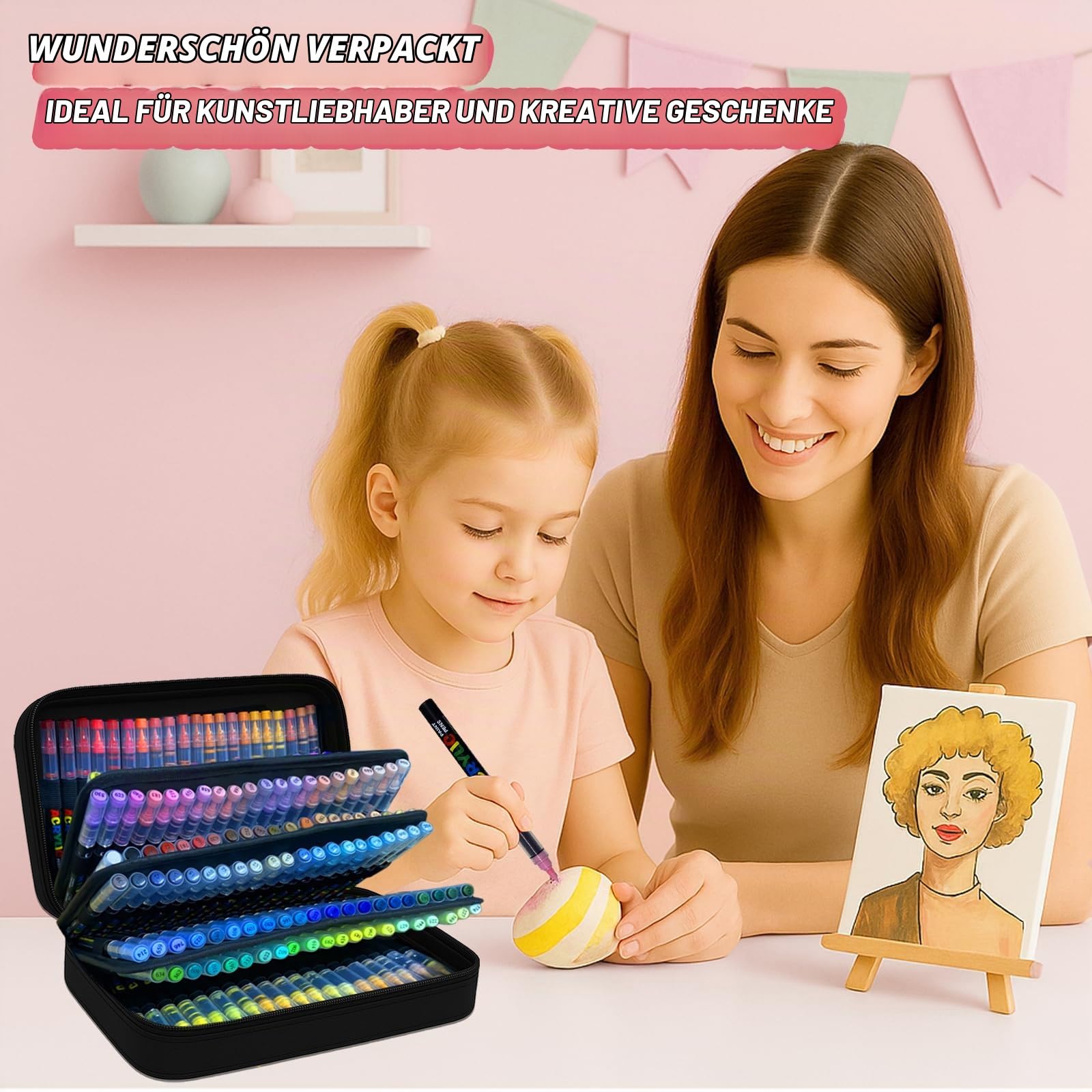 168 Farben Acrylstifte, wasserfest, mit feiner Pinselspitze, vielseitig | Für Stoff, Leinwand, Glas, Holz und Papier; ideal für DIY-Kunst, Heimdekoration und handgefertigte Geschenke