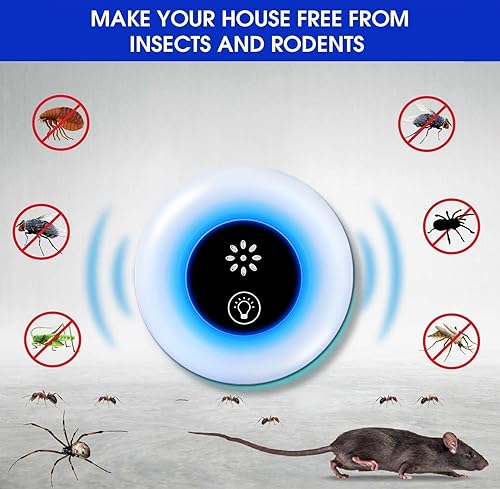 Miniatura 4 de Repelente electrónico de ratón actualizado 2025, repelente ultrasónico de insectos y plagas para interiores, repelente de dispositivo de control