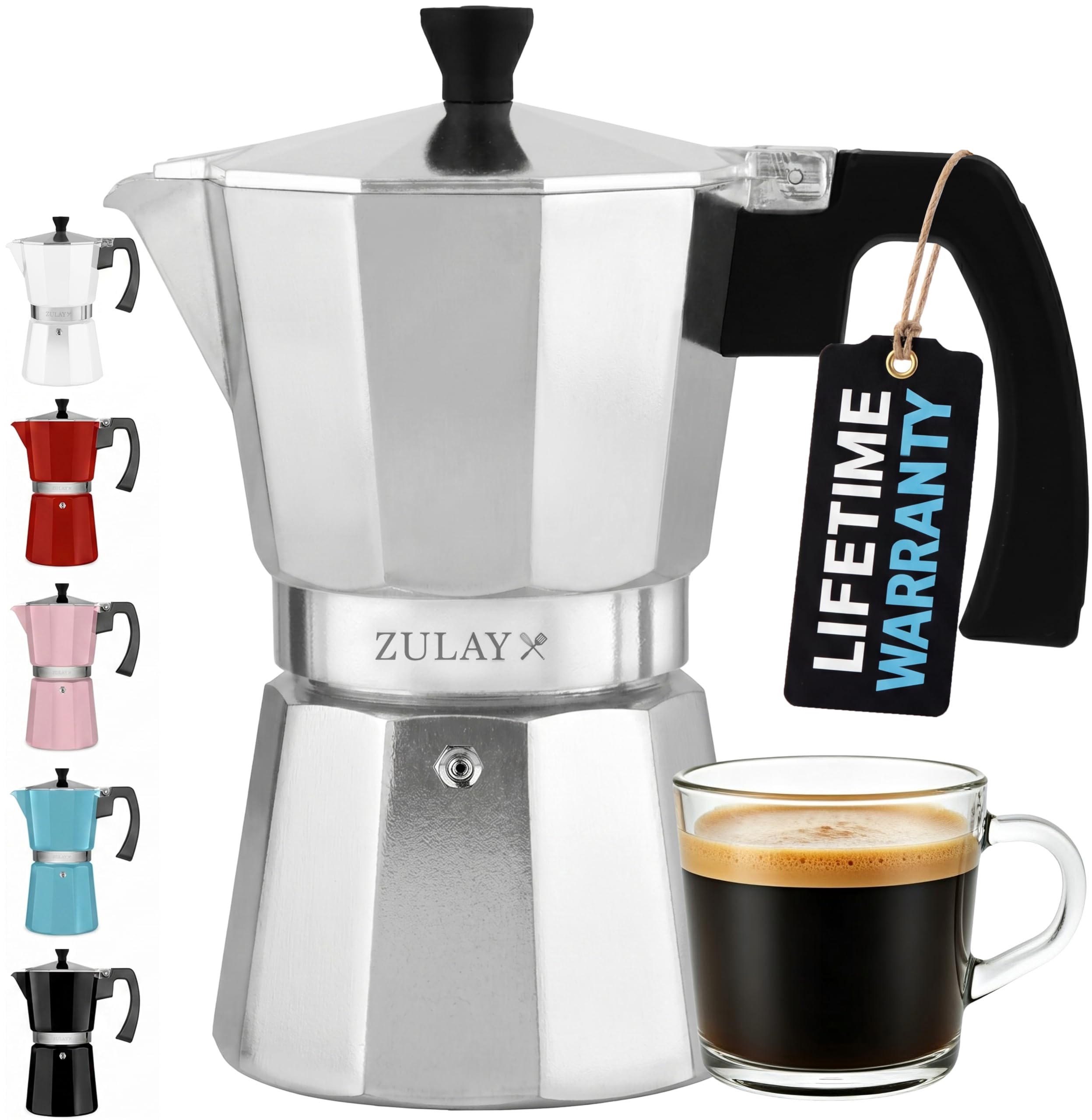 Amazon.com: Zulay Moka Pot Espresso Stovetop Coffee Maker - Leak