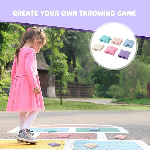 Miniatura 6 de Jenaai 48 Pcs Nylon Bean Bags Colorful Bean Bag, 2.6" x 2.6" Tossing Cornhole Bags