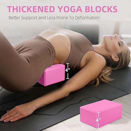 Miniatura 4 de 1 paquete de bloques de yoga de espuma grandes de 9 x 6 x 4 pulgadas, bloque de pilates resistente, bloque de entrenamiento, ladrillo de yoga