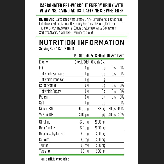 Applied Nutrition ABE Pre Workout Cans - All Black Everything Energy + Performance Drink, ABE Carbonated Beverage Sugar Free with Caffeine (Pack of 12 Cans x 330ml) (Apple Burst)