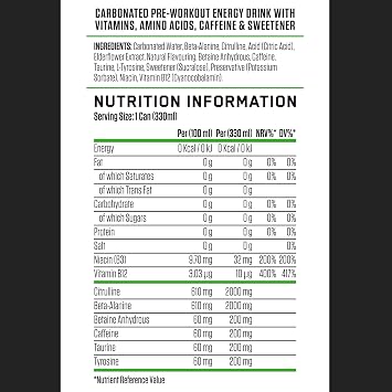 Applied Nutrition ABE Pre Workout Cans - All Black Everything Energy + Performance Drink, ABE Carbonated Beverage Sugar Free with Caffeine (Pack of 12 Cans x 330ml) (Apple Burst)