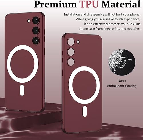 Miniatura 3 de Miimall Funda Magsafe compatible con Samsung Galaxy S23 Plus, diseño clásico delgado con todo incluido, agradable al tacto, suave TPU todo incluido,